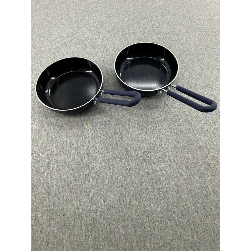 (2) Blue Diamond Mini Egg Frying Pan Skillet Infused Ceramic Nonstick Blue